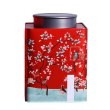 2Sets Red Tea Canisters Storage Jars Tinplate Tea Gift Containers