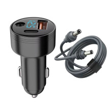 Efficiënte DC12V 24V autoadapter met-Zwart 3 meter