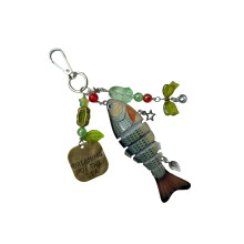 Long Fish Shaped Keychain Easy Carry with Fun-pattern A