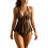 Two Piece Halterneck Swimsuit Backless Ruffled-brown S 1
