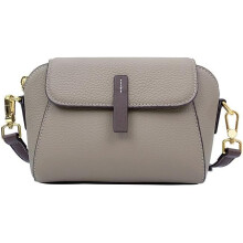 (Grey, -) Γνήσια δερμάτινη μικρή τσάντα crossbody, με αφαιρούμενο ιμάντα - Genuine leather crossbody bag