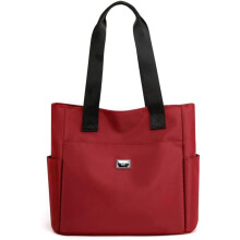 (Claret, -) Sac épaules nylon étanche femme, 34cm laptop tote sangle ajustable