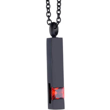 (Aries, -) Collana ceneri per urne, cubo pietra nera, acciaio memoria
