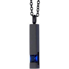 (Sagittarius, -) Collana ceneri per urne, cubo pietra nera, acciaio memoria