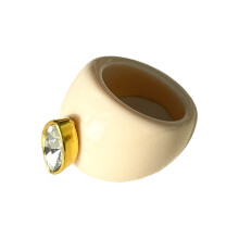 Stylish Resin Zirconia Rings In Geometric Design With-White