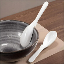 (White, -) 3 cucchiai ceramica antiscivolo, forma ovale con gancio