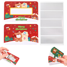 (Christmas Surprise, -) 4 tarjetas rascar sorpresa con pegatina, para regalo amigo invisible