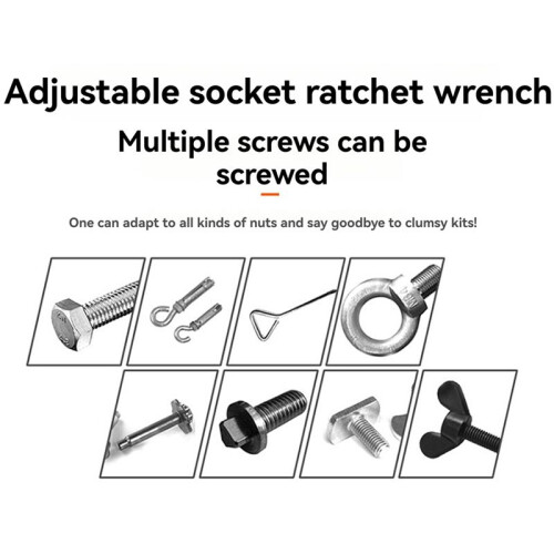 FUTE Multifunctional Ratchet Wrench Adjustable Universal Key Torque Spanner Plumbing Pipe Auto Multitool Repairing Tool