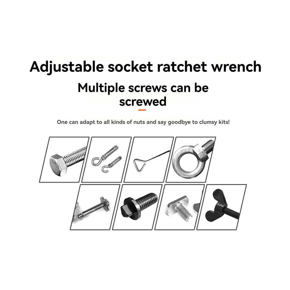 Fute Multifunctional Ratchet Wrench Adjustable Universal Key Torque Spanner Plumbing Pipe Auto Multitool Repairing Tool 4711312414312