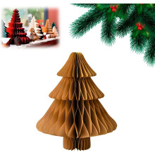 (Brown(30cm,121g), -) 3D Wabenpapier Weihnachtsbaum, Party Tischmitte Dekoration
