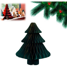 (Green(30cm,121g), -) Χριστουγεννιάτικο δέντρο από χαρτί 3D, κεντρική διακόσμηση - Honeycomb