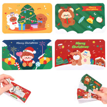 (4 pcs, -) 4 tarjetas rascar sorpresa con pegatina, para regalo amigo invisible