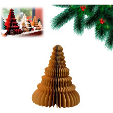 (Brown(20cm,53g), -) 3D Wabenpapier Weihnachtsbaum, Party Tischmitte Dekoration