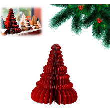 (Red(20cm,53g), -) 3D Wabenpapier Weihnachtsbaum, Party Tischmitte Dekoration