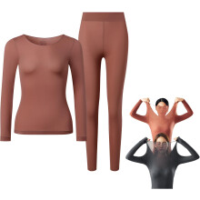 (Red, -) Set intimo termico donna, senza cuciture ultra sottile