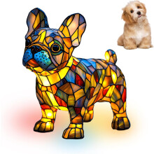 (#02, -) Luce notturna resina Yorkshire terrier, lampada da tavolo cane