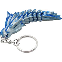 (Grey, -) Portachiavi drago osso articolato stampato 3D, flessibile per borse