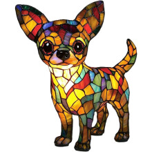(#12, -) Lâmpada Noturna de Resina com Yorkshire, Cachorro de Mesa