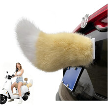 (#08, -) Coda gatto peluche ricaricabile per auto, decorazione mobile telecomandata