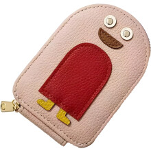 (Pink, -) Niedliche Pinguine PU Leder Kreditkartenhalter, Münztasche mit Reißverschluss