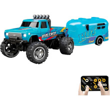 (Blue-b, -) Mini monster truck radiocomandato scala 1:64, 2,4GHz