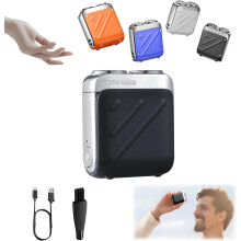 (Black, -) R-12 Kuffert Design Mini Elektrisk Barbermaskine, USB Genopladelig Bærbar