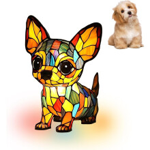 (#04, -) Luce notturna resina Yorkshire terrier, lampada da tavolo cane