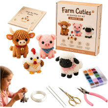 (Farm Cuties, -) Tiny 3D kralen dier DIY craft kit – voor beginners