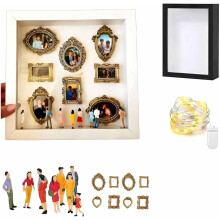 (Black, -) DIY Mini Museum Retro Silhouette Schattenbox, personalisierter Bilderrahmen
