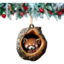 (L, -) 12 Enfeites de Natal Acrílico de Animais da Floresta 2D