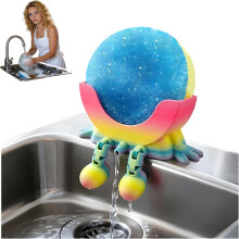 (Colorful, -) Funny Peeing Scrub Sponge Holder for Kitchen Sink, Auto Draining
