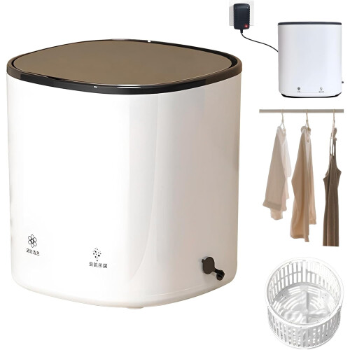 (White+Drying, Charge) Lavadora ropa interior mini automática, con secado aire caliente