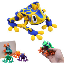 (B, -) Rana magnetica stampata 3D 2025 con giunti mobili, calamita frigo
