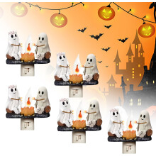(5 Pieces, -) Ghost Roasting S'mores Campfire Nachtlicht, Stecker in Wand Halloween