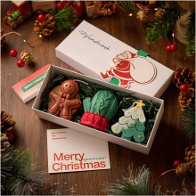(#05, -) Conjunto de Velas Aromáticas Natal, Formas de Alce e Homem-Biscoito
