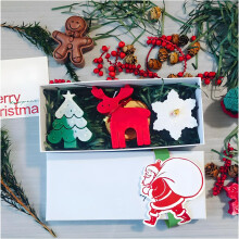 (#07, -) Conjunto de Velas Aromáticas Natal, Formas de Alce e Homem-Biscoito