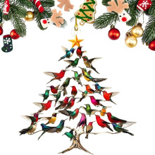 (1pc, -) 2D Acryl Kolibri Weihnachtsbaumschmuck, stapelbare Xmas Deko