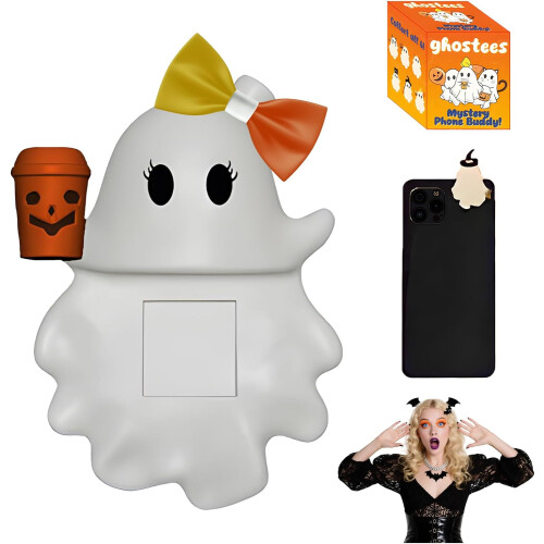 (#03, -) Nálepka duch na telefon, halloween