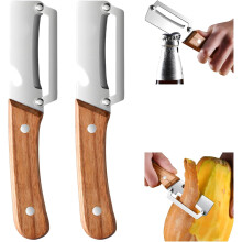 (2PCS, -) 3er Set Premium Gemüseschäler mit Holzgriff & Flaschenöffner