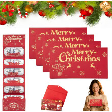 (Elk-4PCS, -) Christmas Cash Gift Envelope Holder, 6 Slots Surprise Money Envelopes