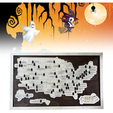 (Black-1, Large) Hölzerne Spuk Eimer Liste Karte, gruselige Halloween Horror Wand Deko
