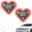 (Red-2PCS, -) Solcelle Hjerteformet C-Pylon Neon Lys til Bil, IP65 1