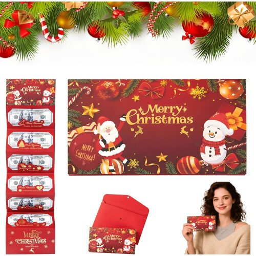 (Santa-1PC, -) Porte-enveloppe cadeau Noël, 6 compartiments