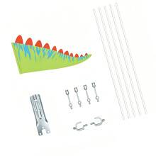 Dierenstaartfietsvlag voor kinderen, polyester, helder-30 cm