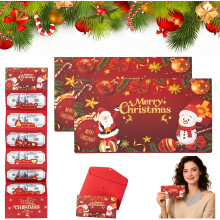 (Santa-2PC, -) Christmas Cash Gift Envelope Holder, 6 Slots Surprise Money Envelopes