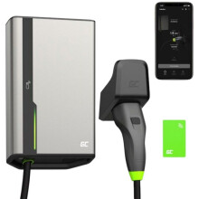 Green Cell - Chargeur mural HabuDen 22 kW 32 A 7,5 m Type 2 pour véhicules électriques (VE) avec application GC Bluetooth WiFi NFC
