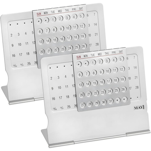 (2pcs, -) Calendrier perpétuel mini créatif, alliage aluminium