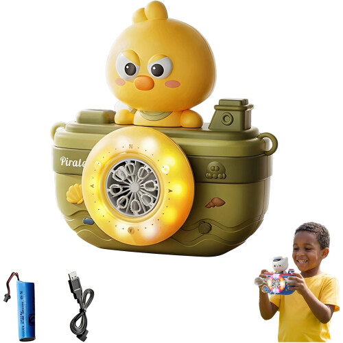(Yellow, -) Brinquedo Câmera de Bolhas Navio Pirata, Com Som e Luzes