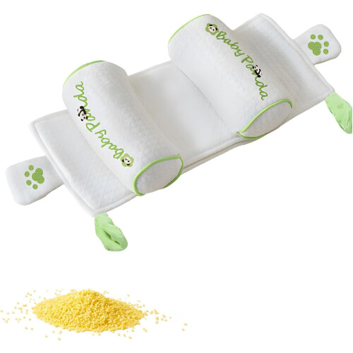 (Green, -) Almohada contorneada cabeza cuello, transpirable lavable