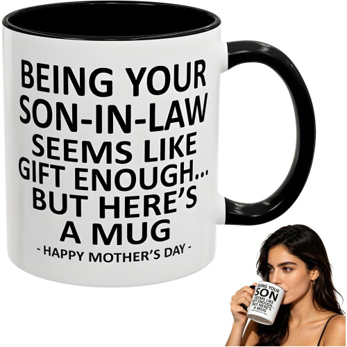 (#B-15oz, -) Caneca Engraçada "Ser Genro já é Presente"